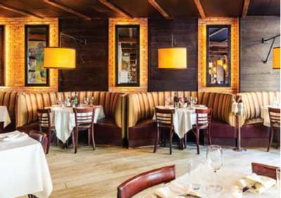 Booths in a Serafina Upper West at ArtHouse Hotel New York City