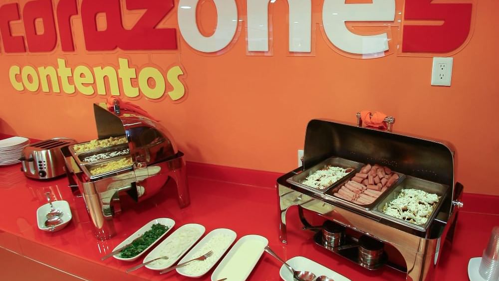 Close-up of the buffet table in a restaurant at One Xalapa Las