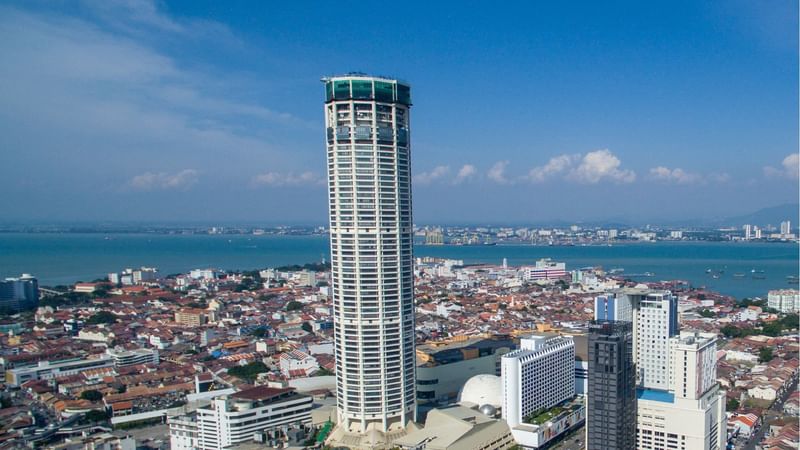 Ariel view of Komtar in George Tower on a sunny day near Sunway Hotel Georgetown