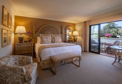 Interior of Standard Bedroom with kingbed at Santa Barbara Inn