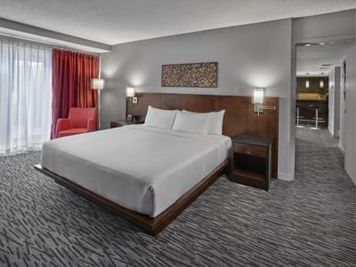 King bed in a Platinum Suite at Matrix Hotel
