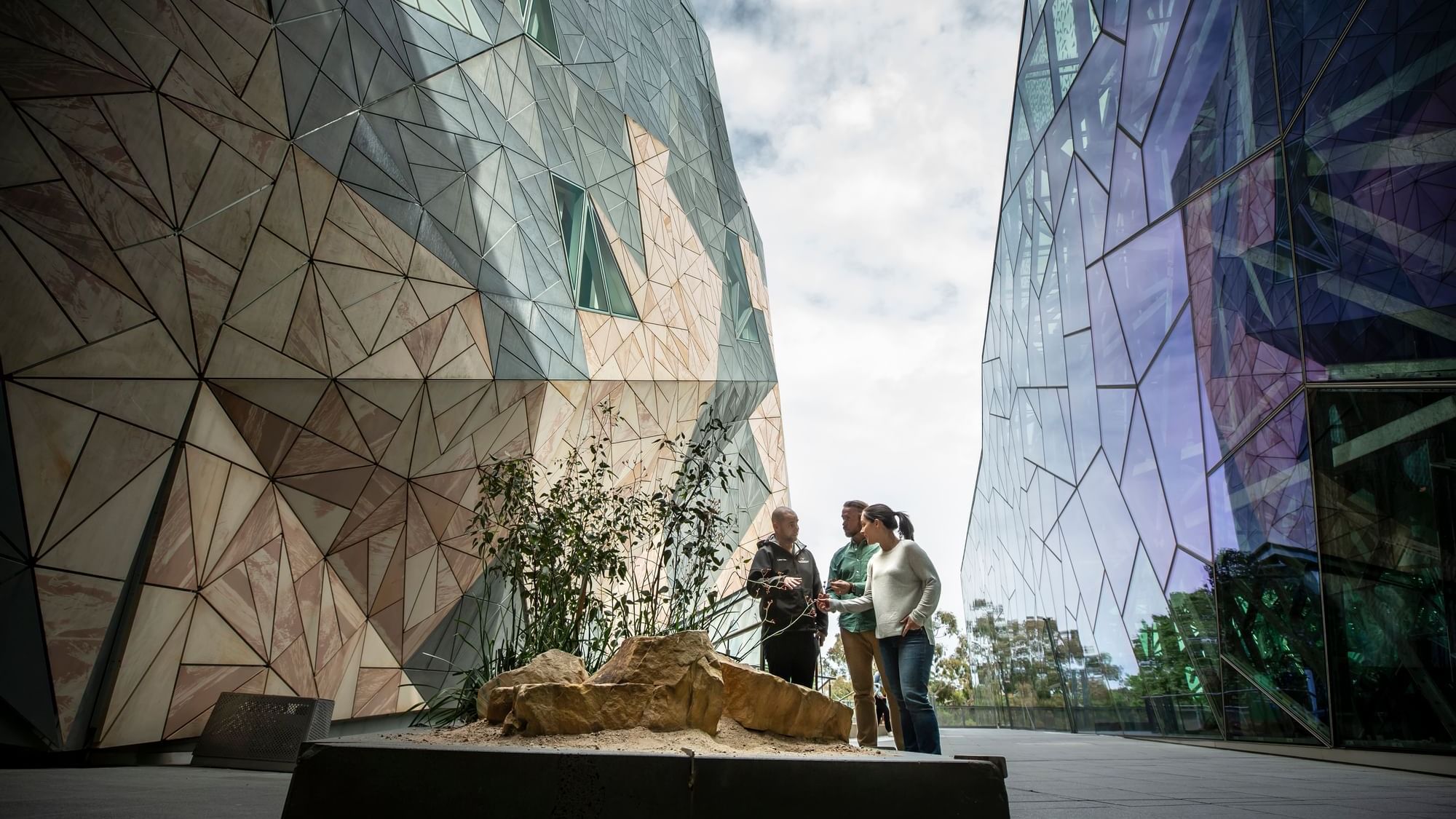 People in Federation Square near Quay West Suites Melbourne