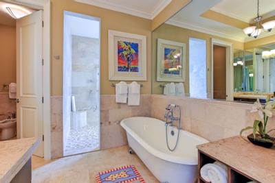 Washroom with bathtub at Windsong Resort On The Reef
