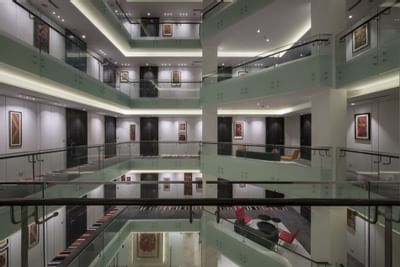 Staircase view from the third floor corridor at Eastin Residences Vadodara