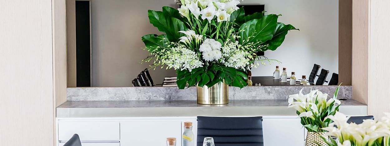 Close-up of a table in Pyrmont Bay Room at Novotel Darling Square