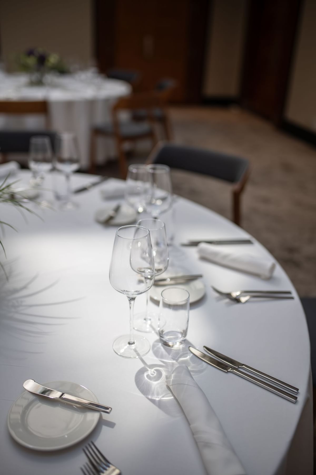 Banquet tables arranged for an event at Almanac X Alcron Prague, Fine Dining Prague