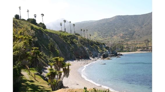 Landscape view of mountains & the sea near Catalina Island Company