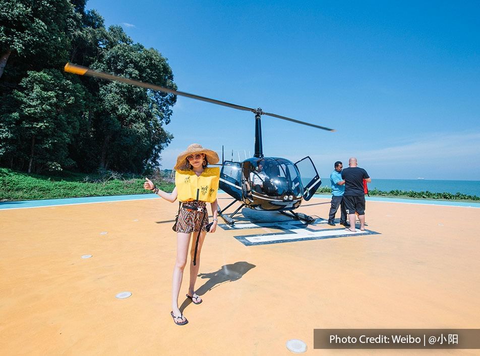 Helicopter tour to view the island provided by 5-star hotel in Malaysia