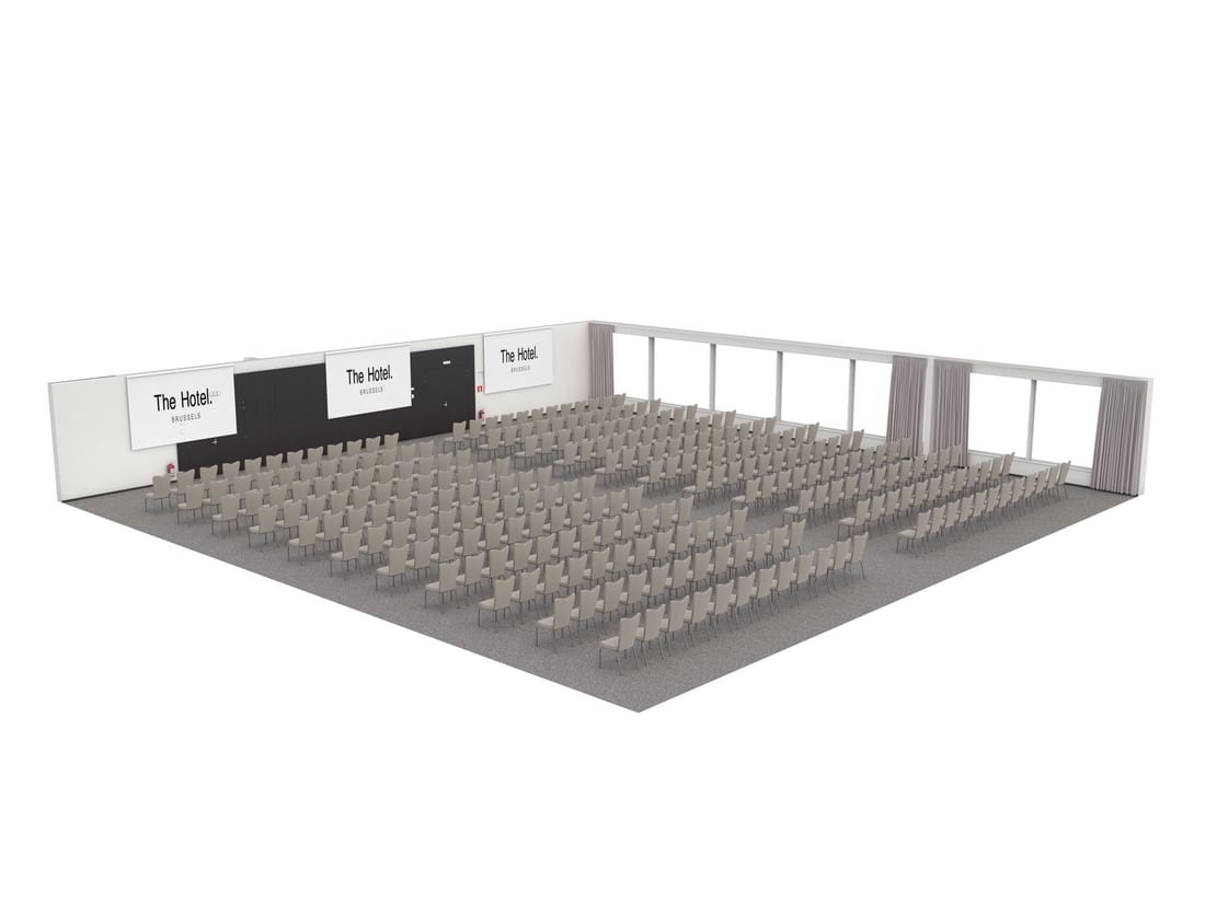 Plan en 3D de la salle de réunion Meet 24 Four à l'Hôtel Brussels