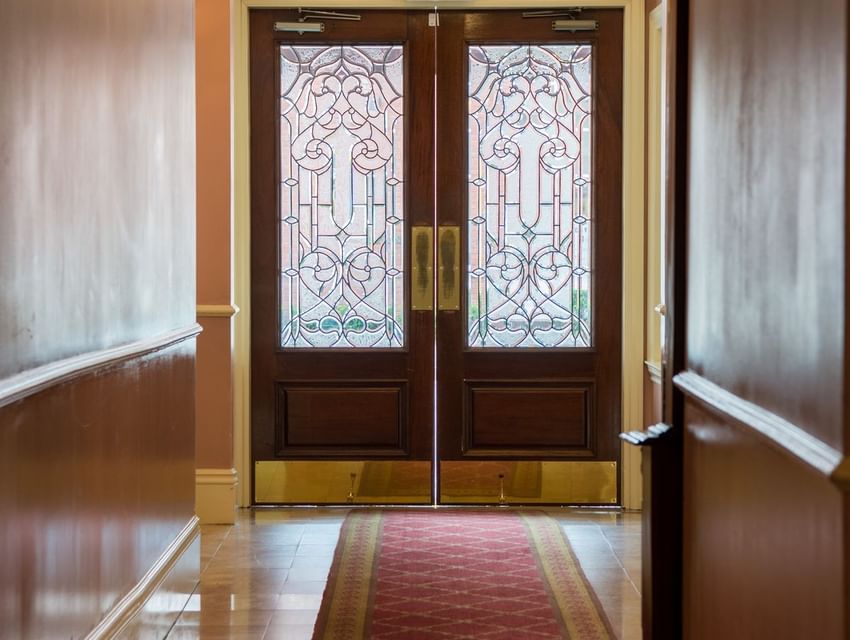 The Monterey Hotel entrance from the inside 
