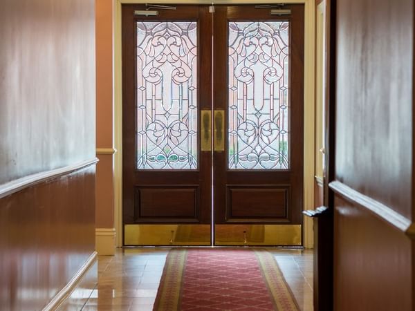 The Monterey Hotel entrance from the inside 