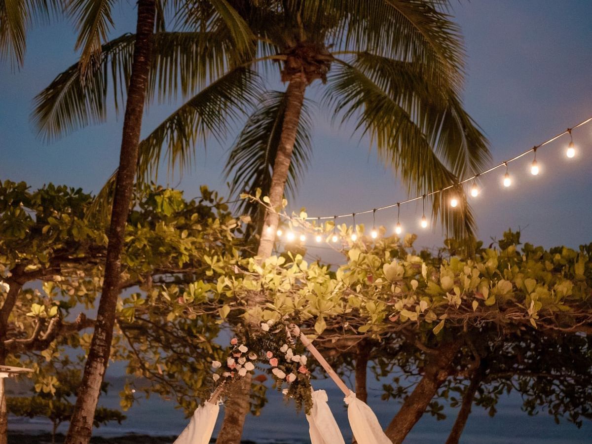 A Private torch lit dinner decoration at Punta Islita Hotel