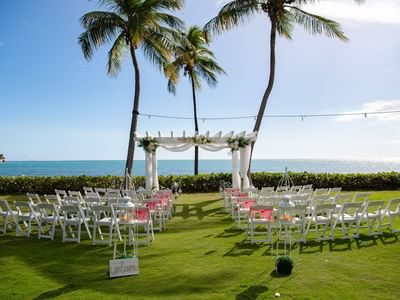 Wedding ceremony arranged in Copa Gardens at Copamarina