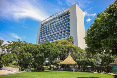 An Exterior low angle view of Jamaica Pegasus Hotel