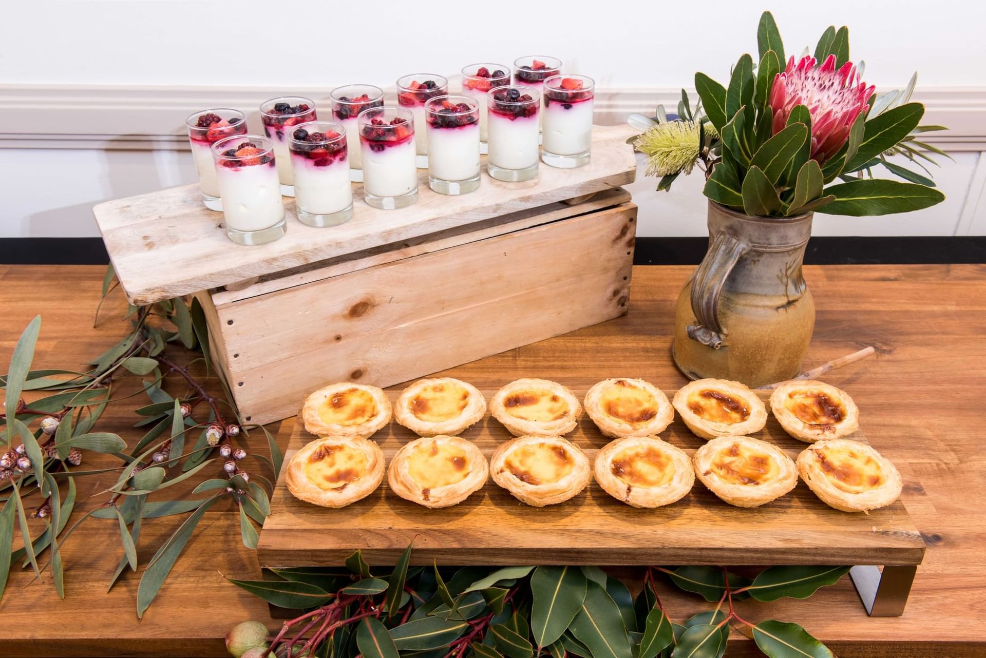 2 Plates with desserts and pies in buffet at Hotel Grand Chancellor Adelaide