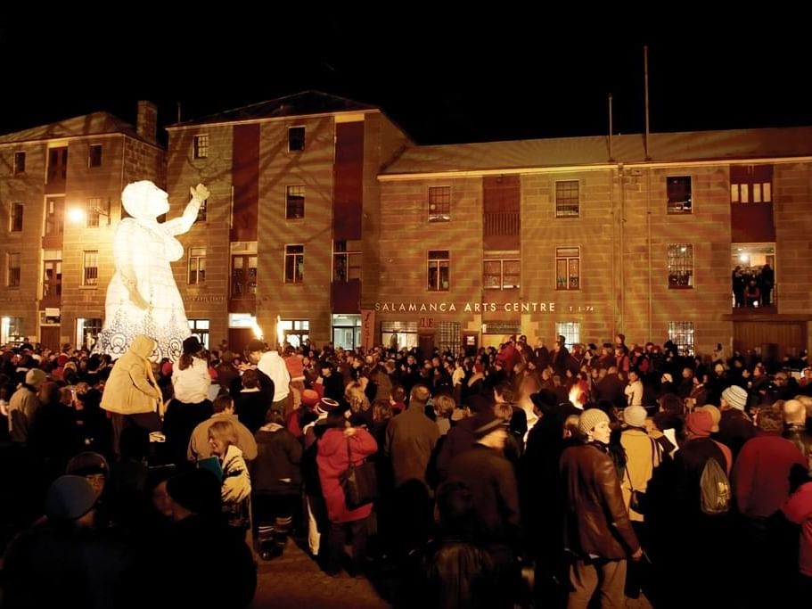 Crowded Cold night festival at Freycinet Lodge