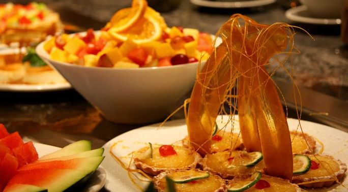 Closeup of a dish served at Lago in Lake Victoria Serena Resort