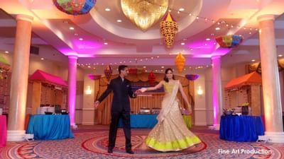 bride and groom at multicultural wedding