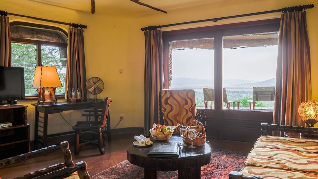 Livingroom in Serengeti Suite at Serengeti Serena Safari Lodge