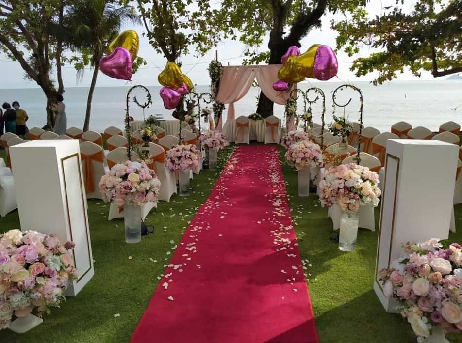 Upper view of outdoor wedding decoration at Lexis Suites Penang hotel - Lexis Suites Penang