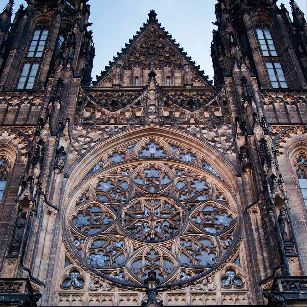 Giant entrance gate of Prague Castle near Falkensteiner Hotels