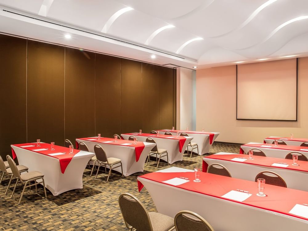 Classroom setup in Salon A event room at Fiesta Inn Hotels
