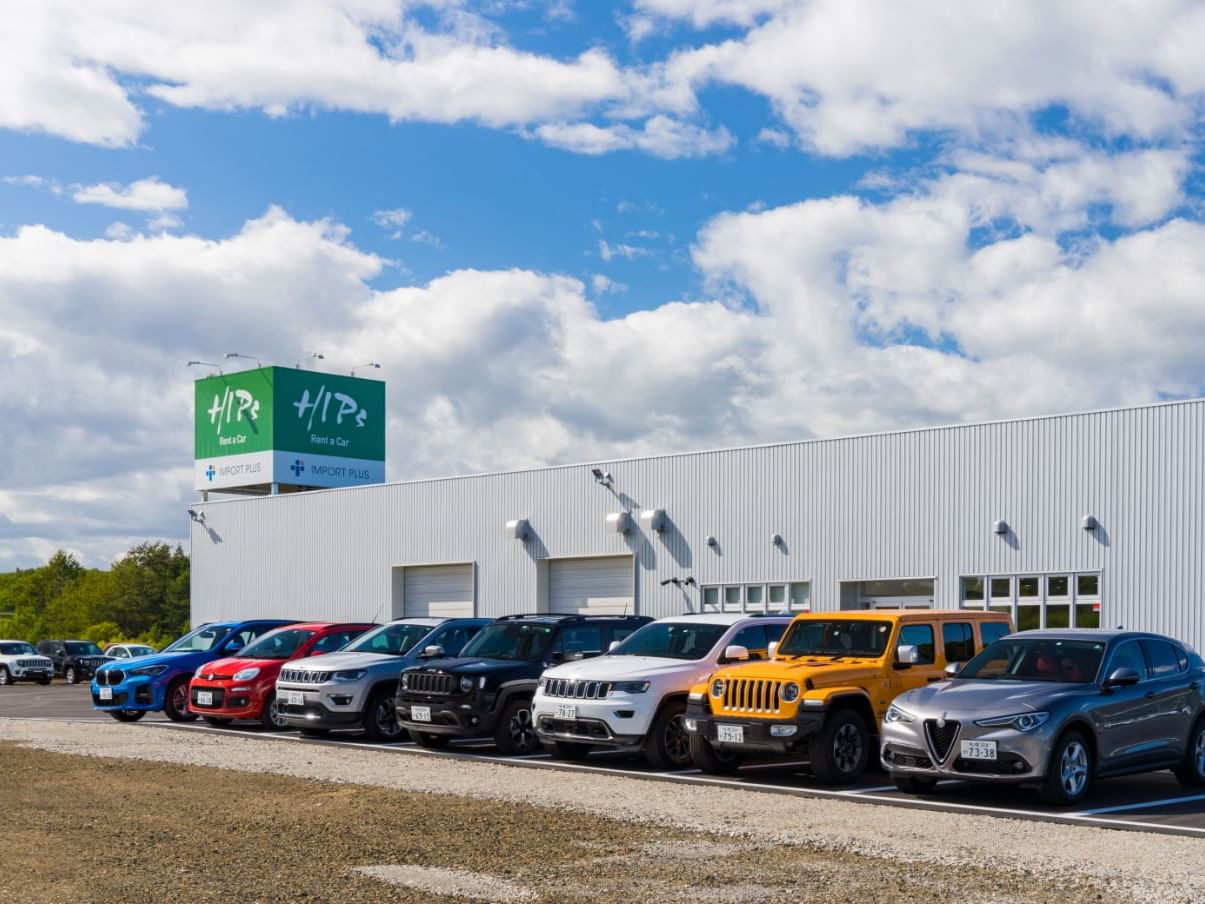 Vehicles at Imported Car Rental station, Chatrium Niseko Japan