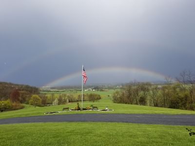 Rainbow over Gettysburg battlefield.