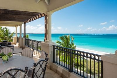 5 Bedroom Ocean Front Penthouse balcony in Somerset Grace Bay