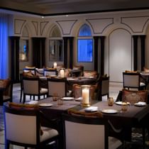 Candle light dining area in Enigma at Palazzo Versace Dubai