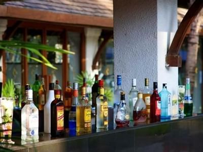 Bottles in the Pool Bar at Chatrium Hotel Royal Lake Yangon