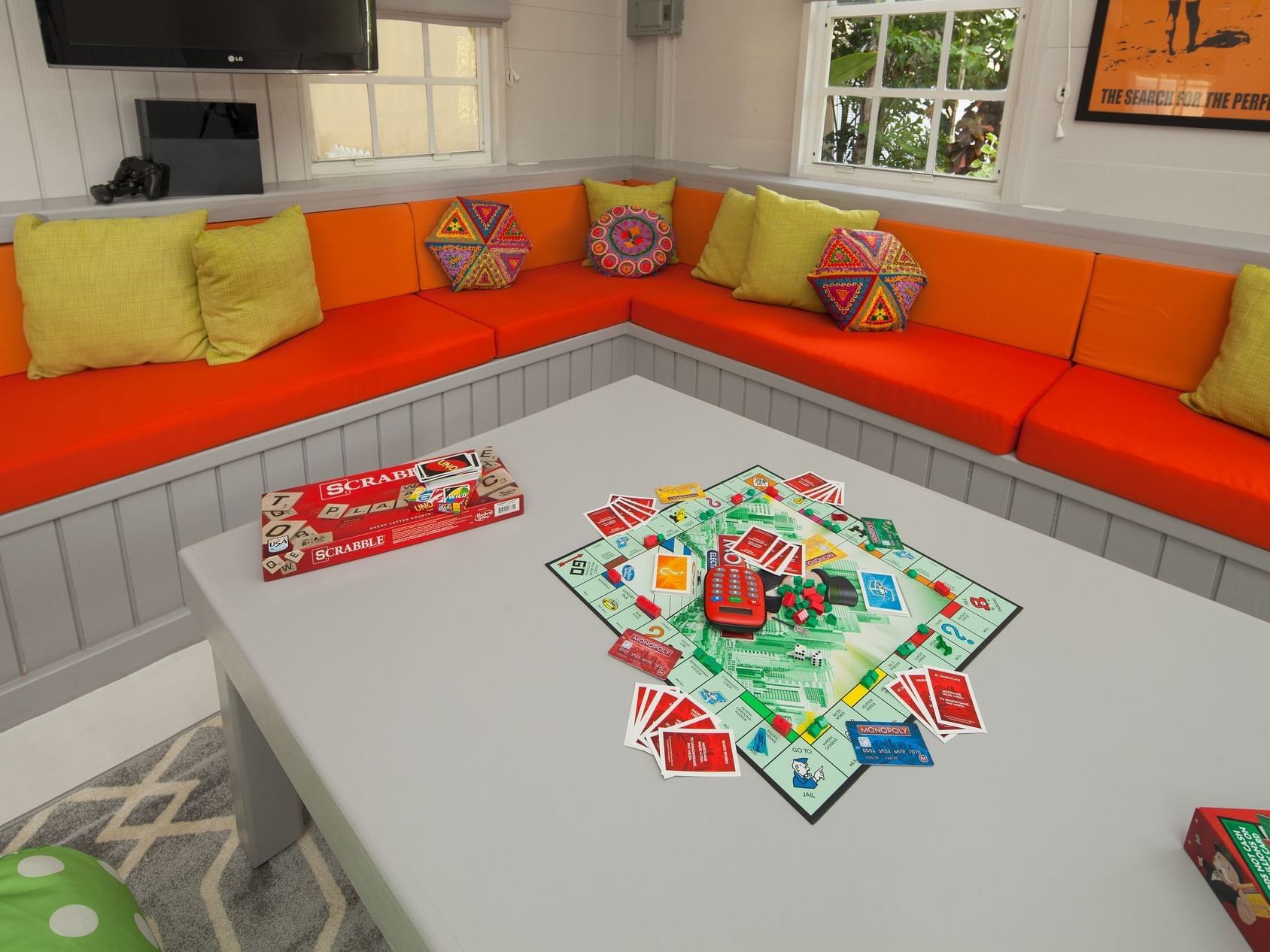 Close-up on a Monopoly board in Kids Club at Sugar Bay Barbados