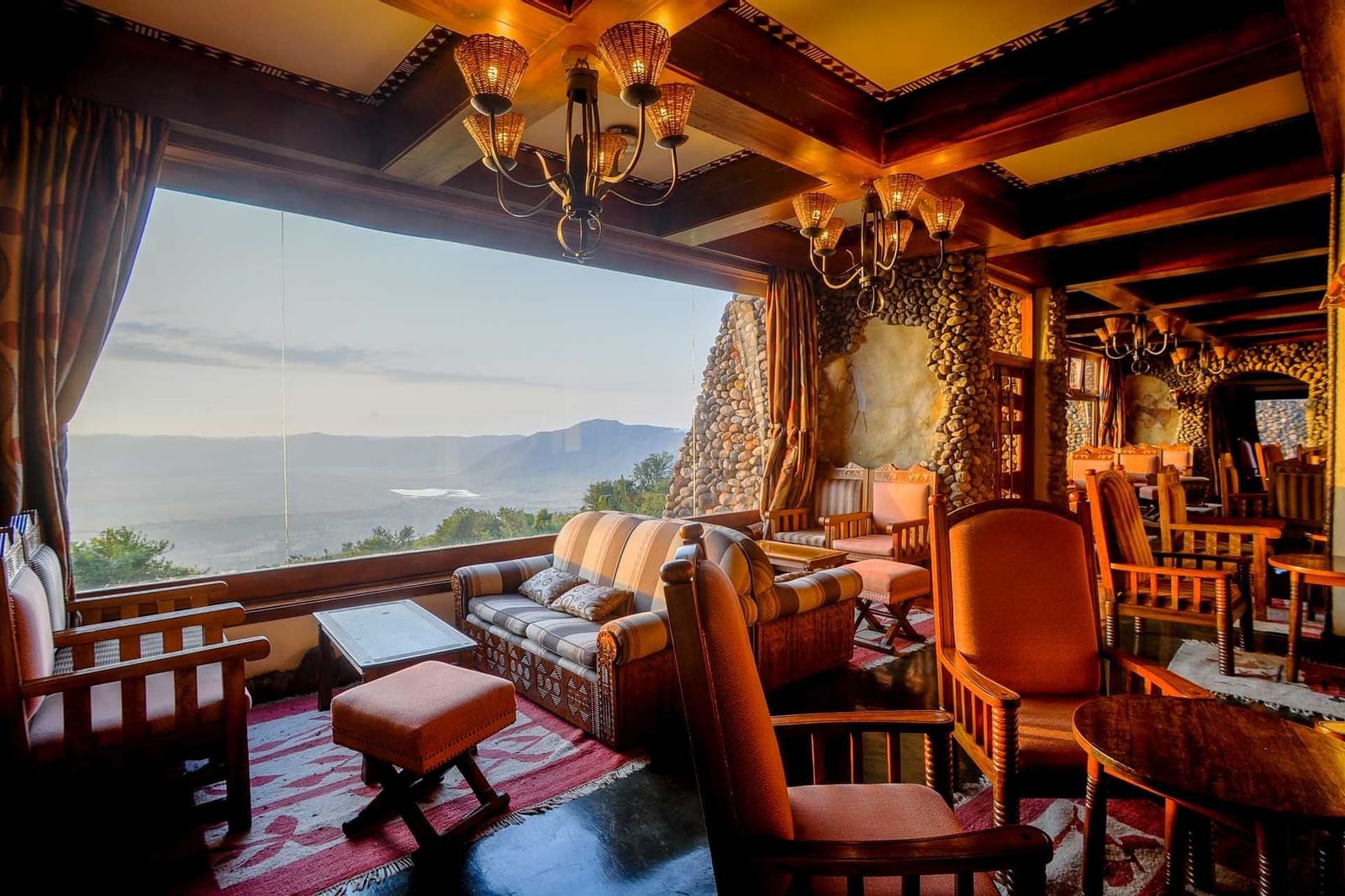 A Dining and Lounge area at Ngorongoro Serena