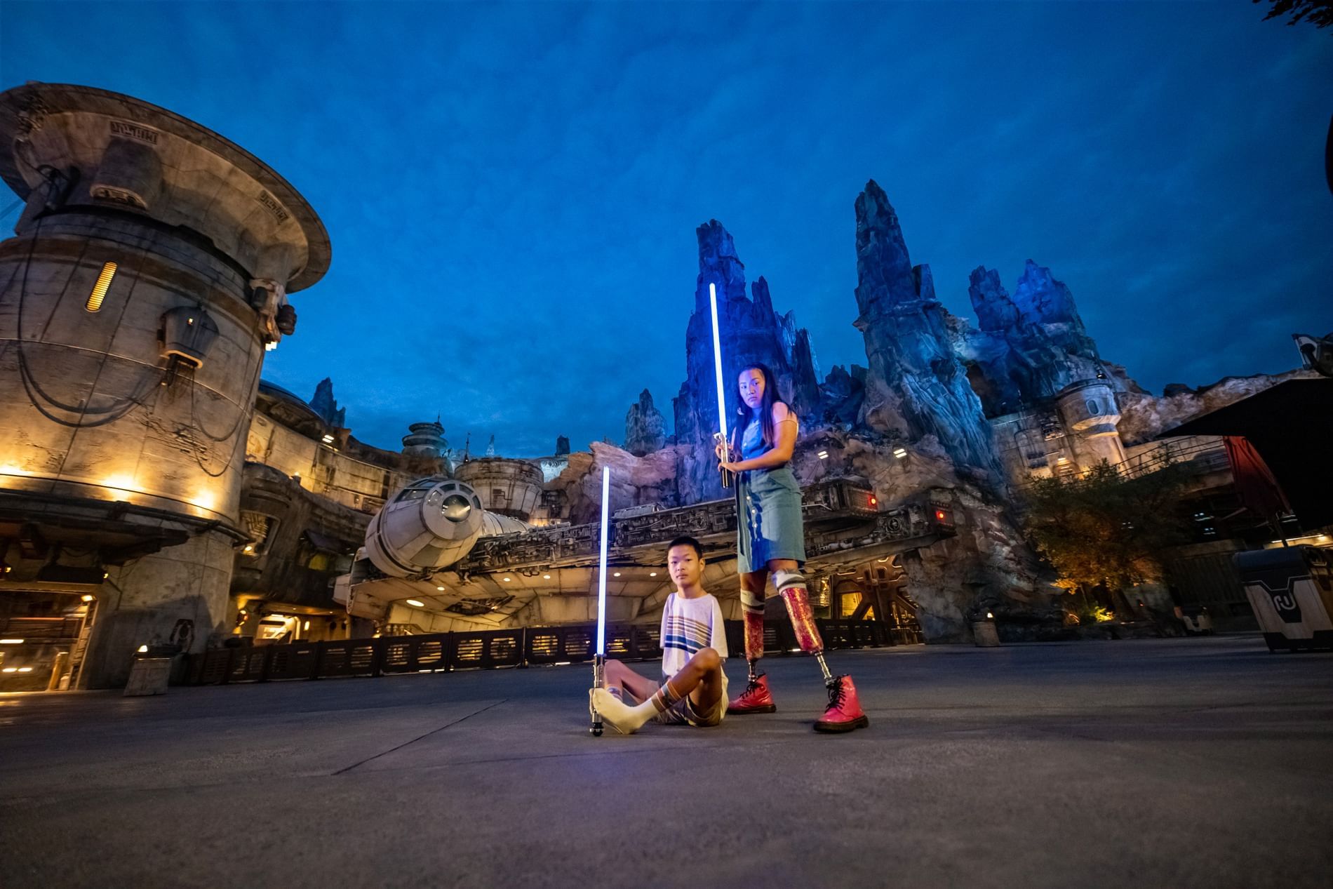Two people with lightsaber in Disney's Hollywood Studios near Lake Buena Vista Resort Village & Spa