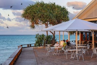 Wistari Terrace with a hut at Heron Island Resort