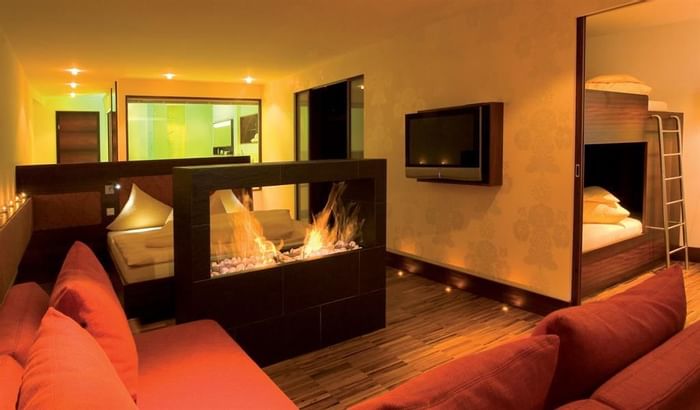 Interior of Laughter Family Suite at Hotel Liebes Rot Flueh