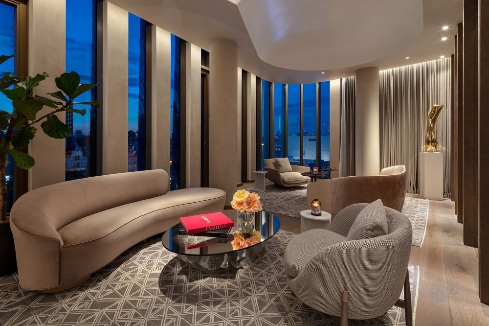 Living area in Tower Penthouse Suite at The Londoner
