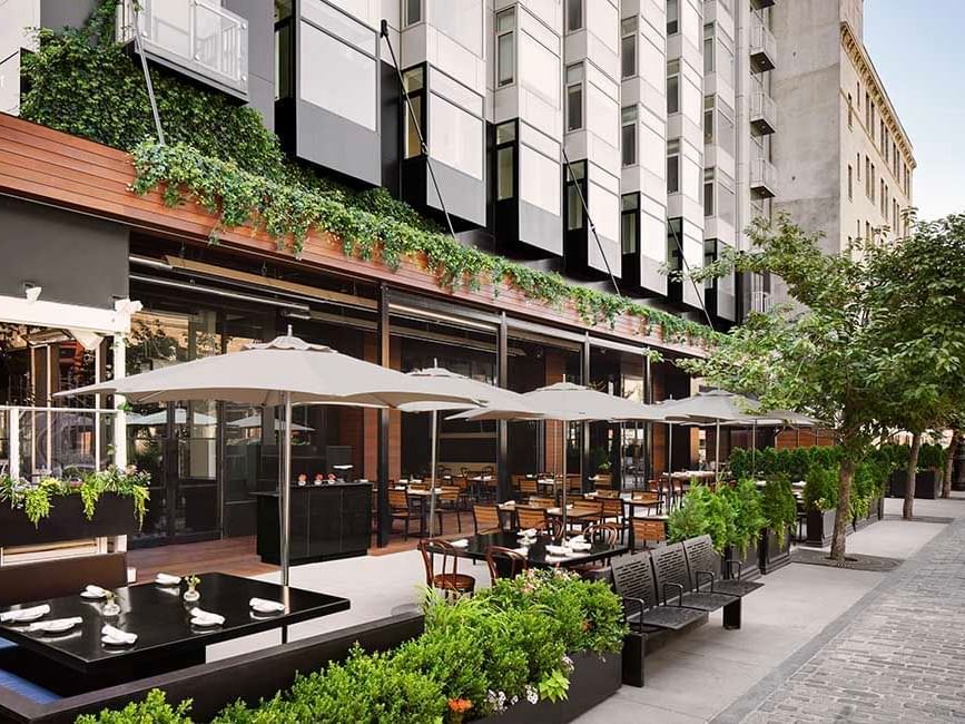 Outdoor dining in The Chester at Gansevoort Meatpacking NYC