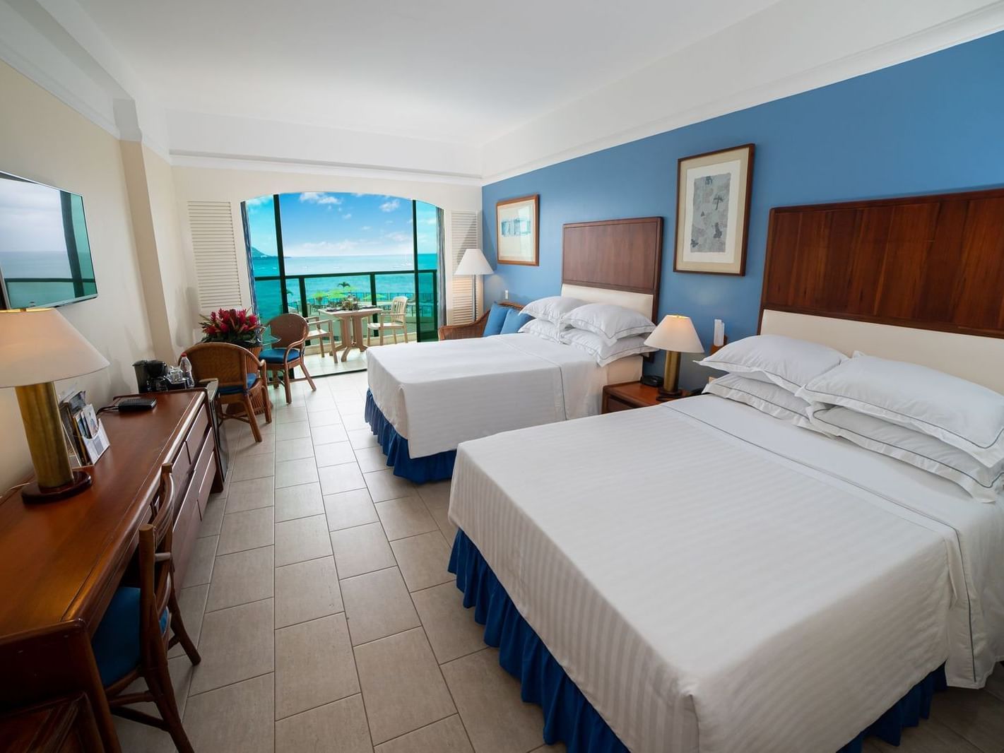 Interior of Double Room with Ocean View at Hotel Colón Salinas