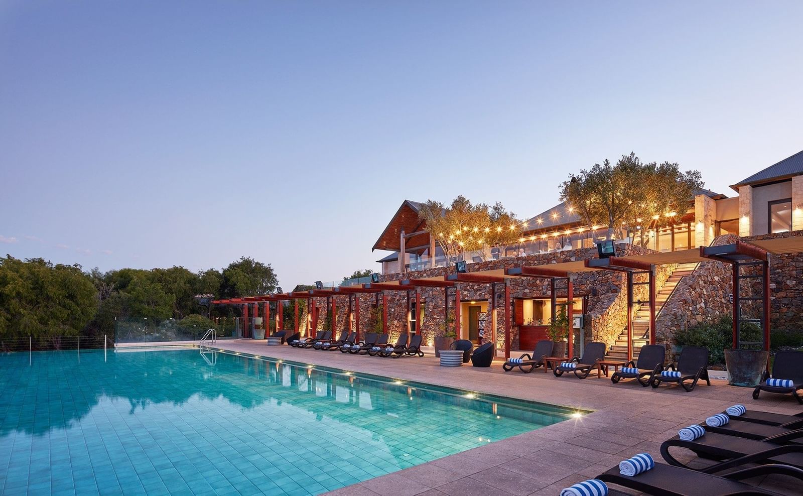 Close up on the pool and lounges at Pullman Bunker Bay Resort