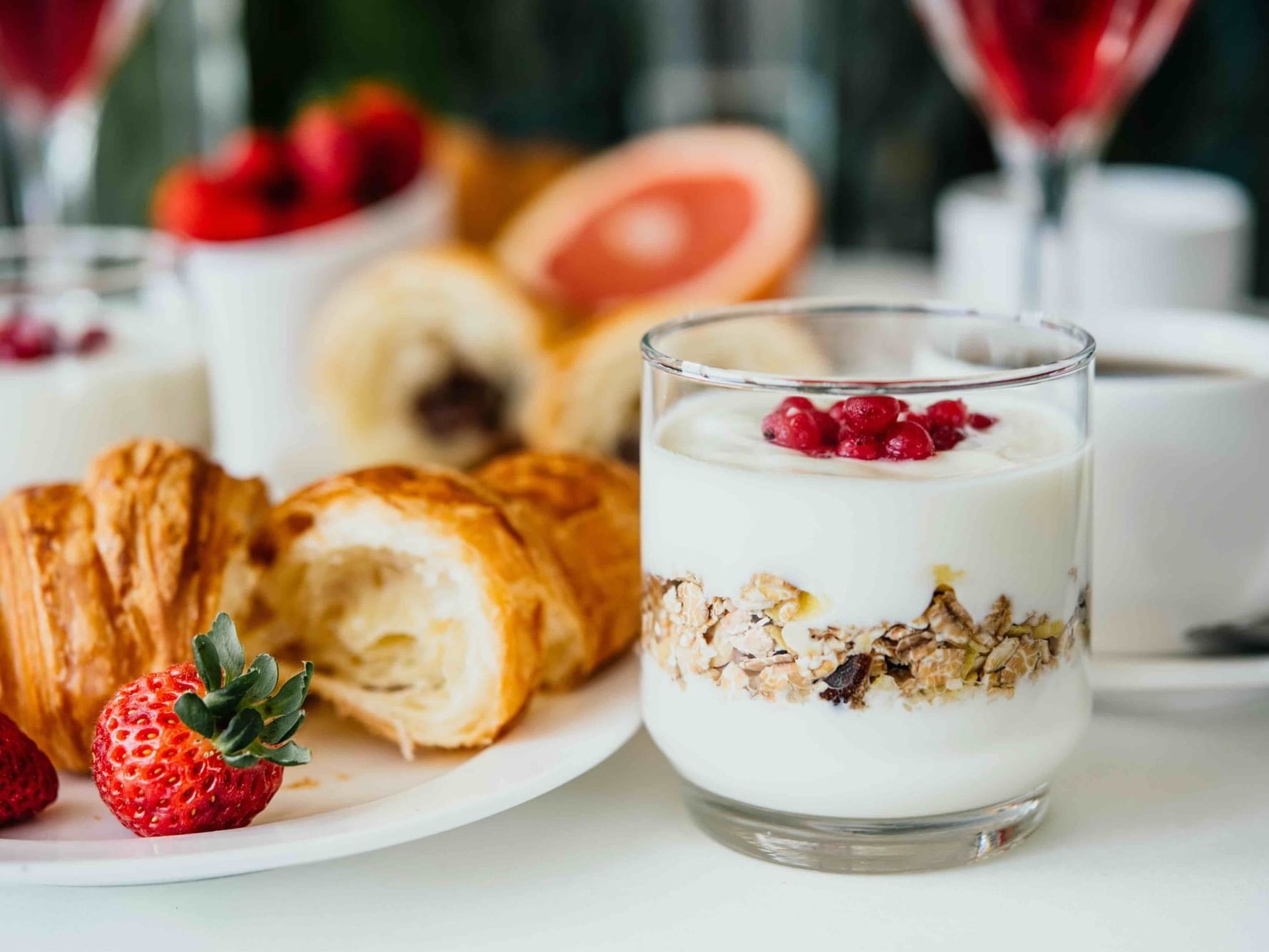 parfait and croissants