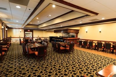 ballroom with tables and chairs