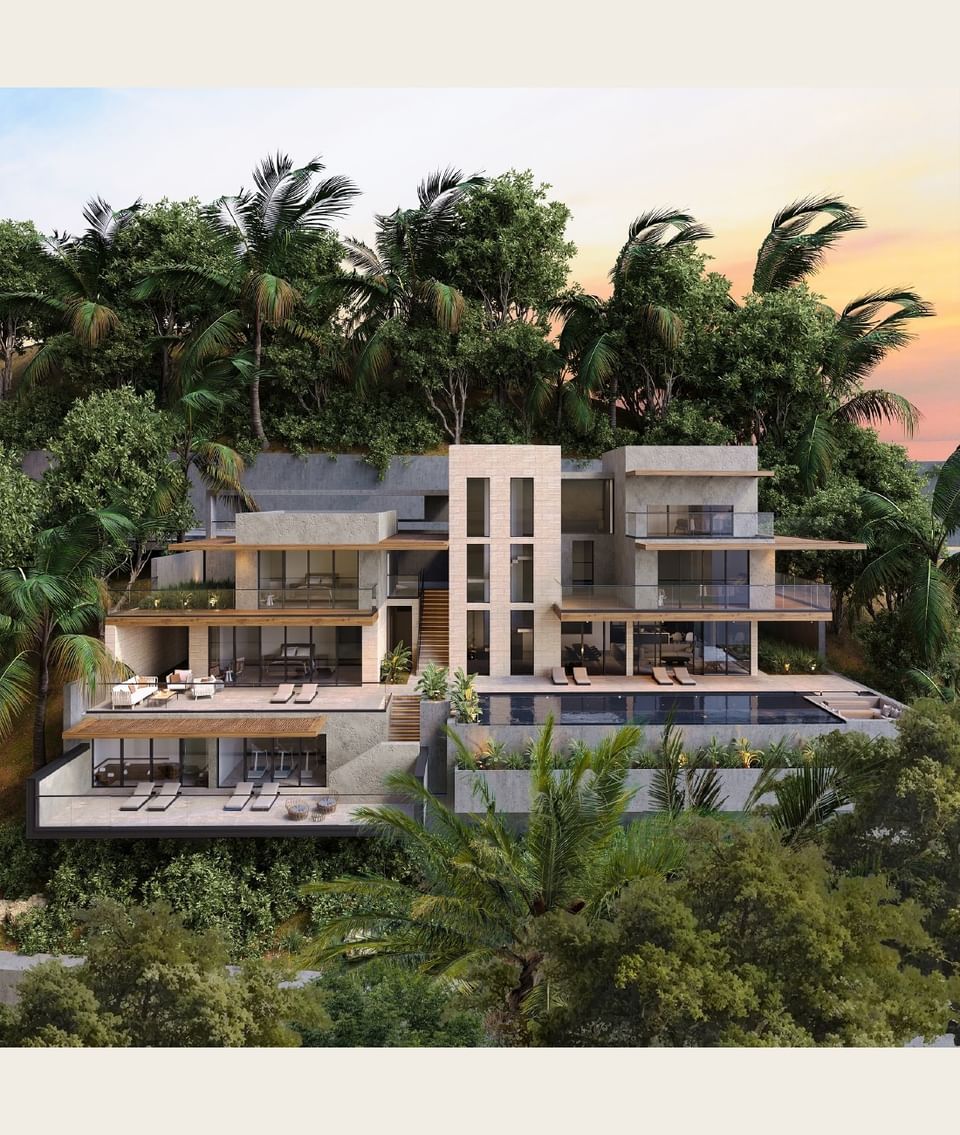 Modern luxury Agora Villa with private pool, balcony, and stunning tropical surroundings at A'ila Villas