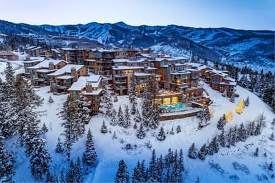 A beautiful view and overlook of the Stein Eriksen Residences & surroundings