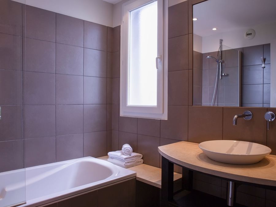 A Bathtub in a Suite Room at Hotel Marytel