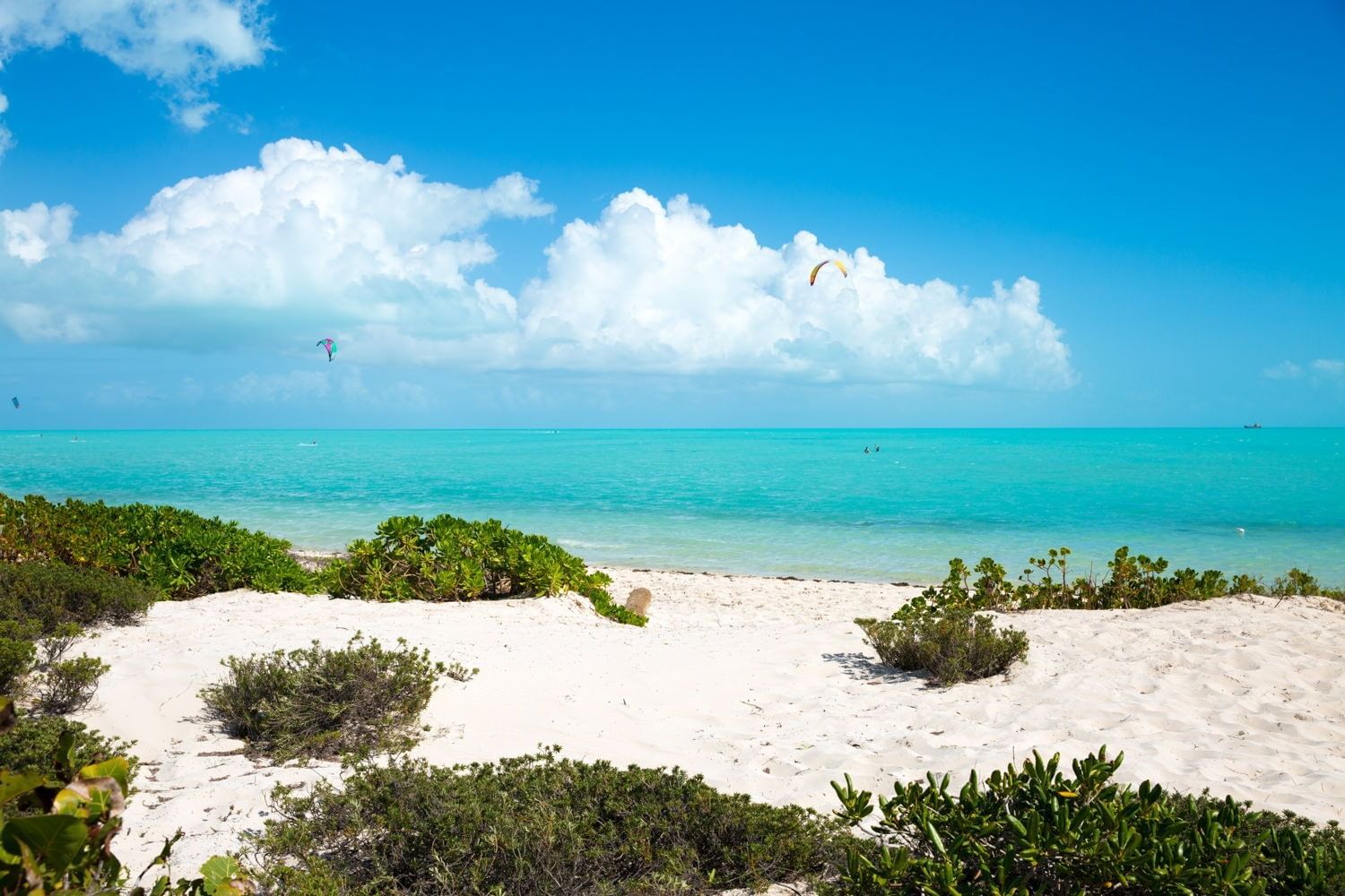View of tourists kite boarding near H2O Life Style Resort