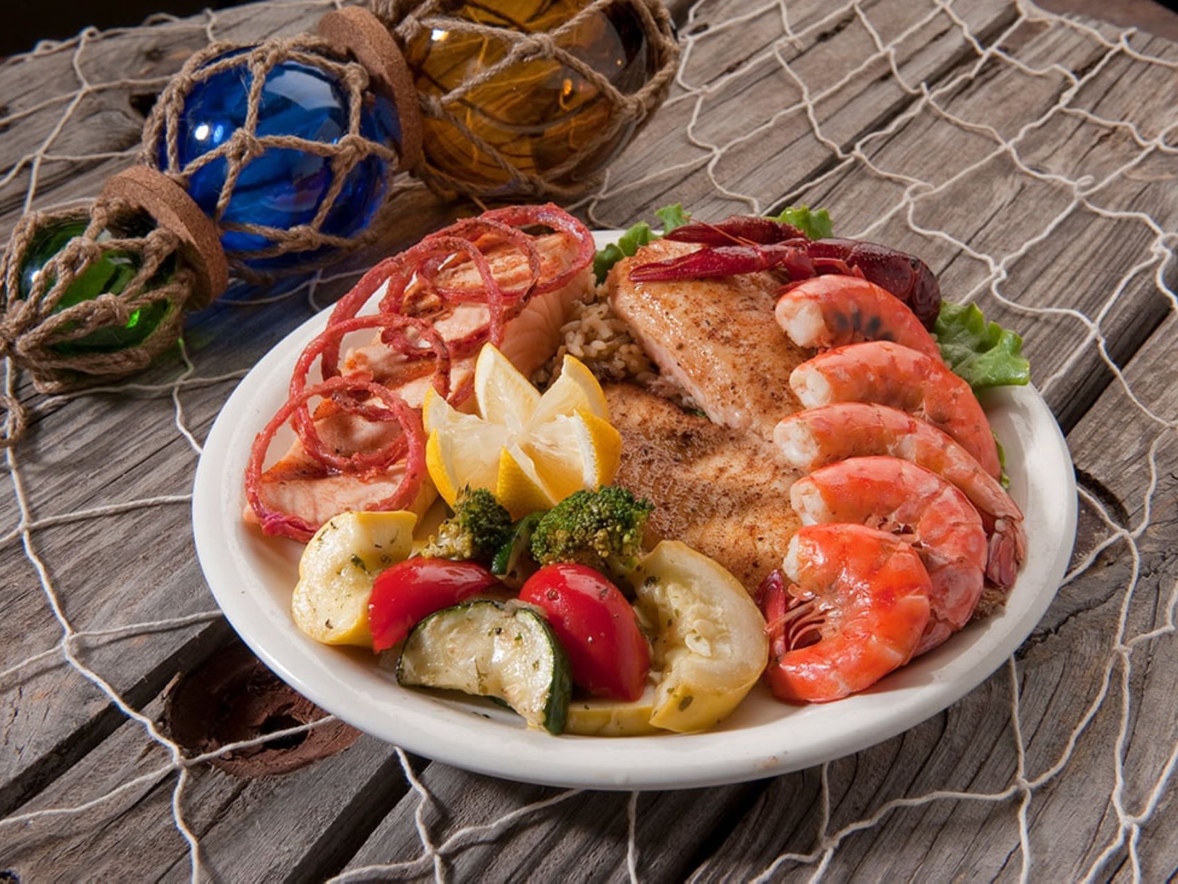 Closeup of a served seafood plate at MCM Elegante Hotel Odessa
