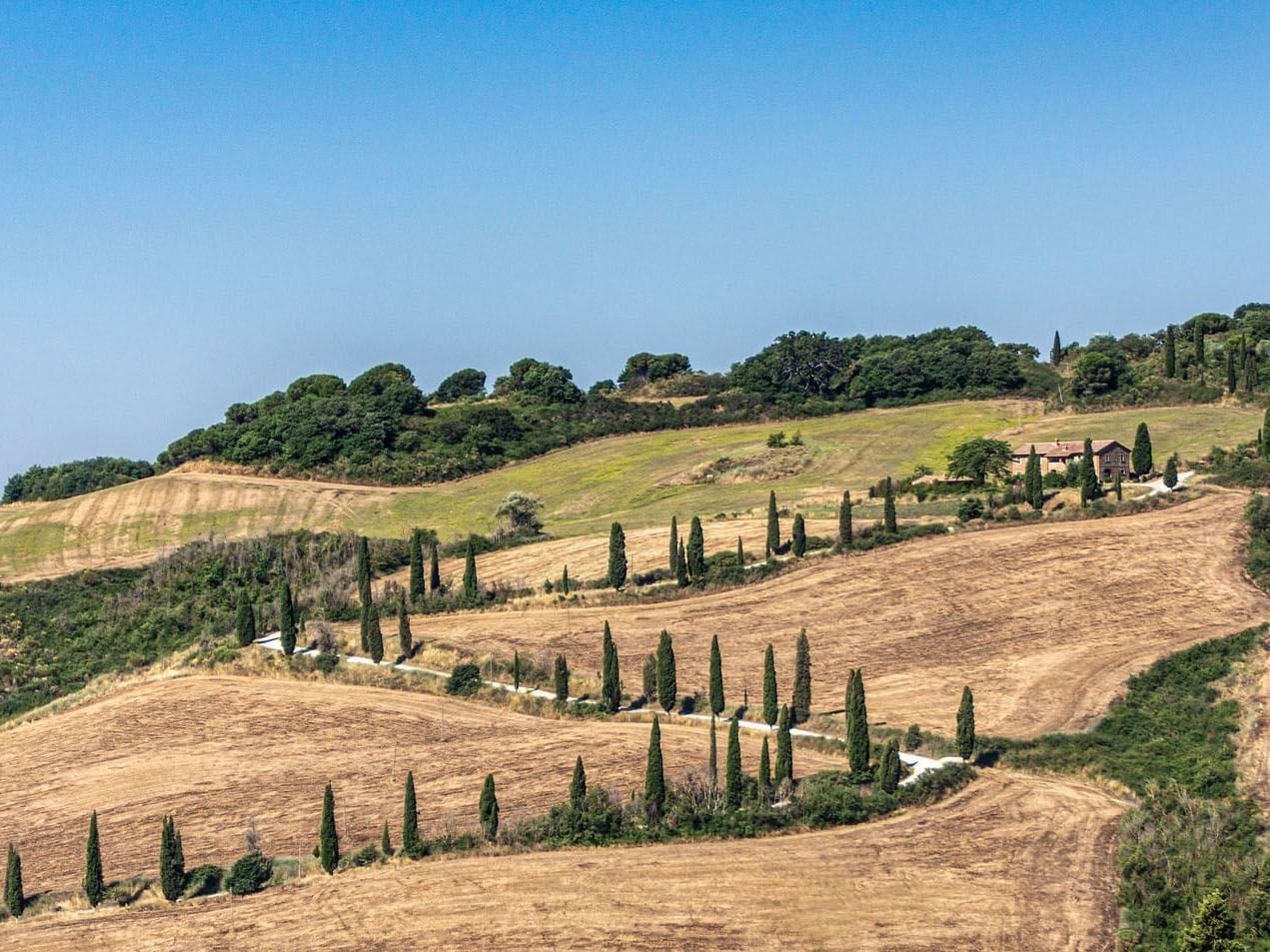 Landscape view of Val d'orcia, Precise House Montaperti Siena