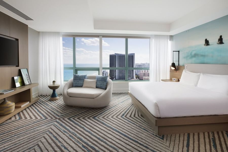Presidential Suite bedroom with kingbed at The Diplomat Resort