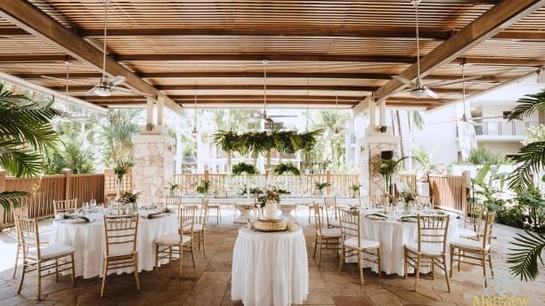 Decorated wedding hall at Pullman Palm Cove Sea Temple Resort & Spa